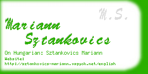 mariann sztankovics business card